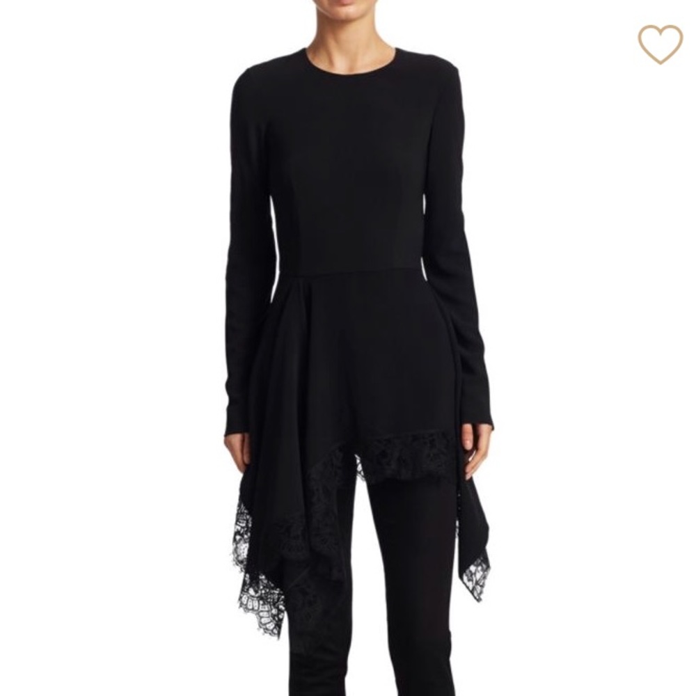 Givenchy Lace Trim Cady Handkerchief Top